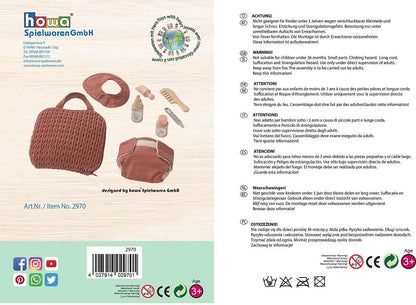 howa Puppenwickeltasche "grace" mit Zubehör - Wickelset für Puppen mit Fläschchen, Windel, Latz, Kamm & Pflegezubehör 2970