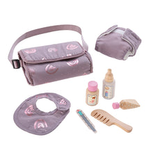 howa Puppenwickeltasche "Rainbow" inkl. 7 tlg. Zubehör malve, Glanzeffekt 29502