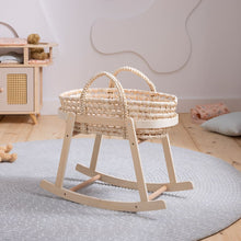 howa Puppenwiege aus Holz "miniflowers" mit herausnehmbarem Puppentragekorb 2360