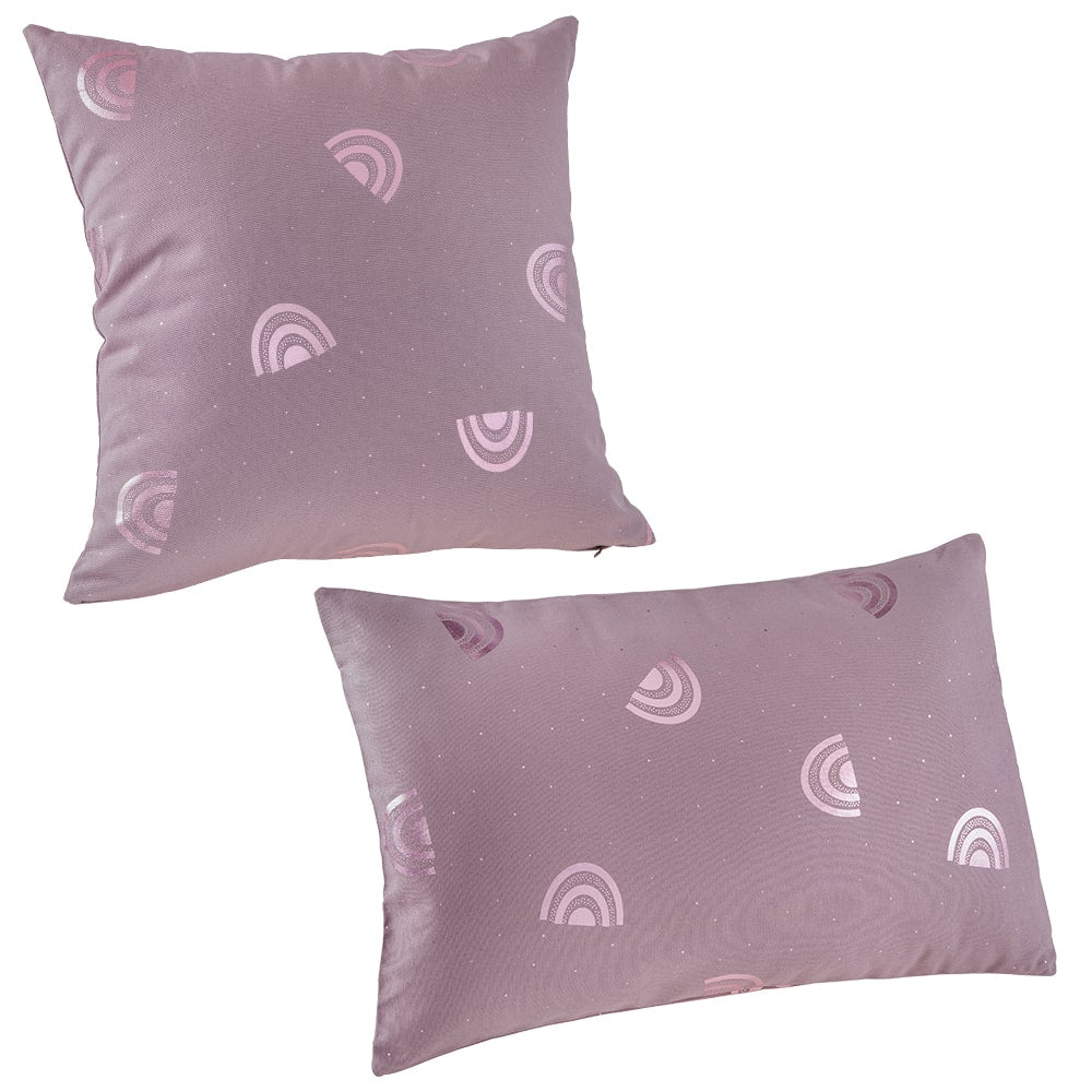 howa 2er Set Kissenbezug "Rainbow“ 40x40cm + 50x30cm malve, Glanzeffekt 8701