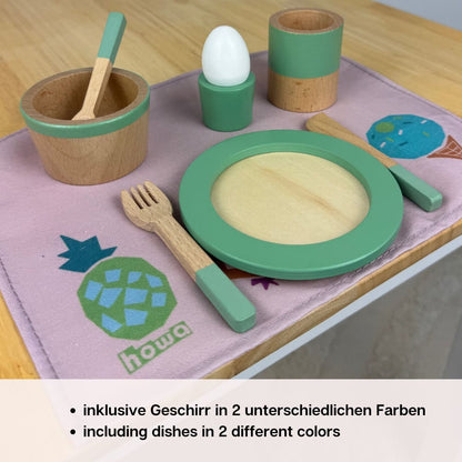 howa Spielgeschirr Set aus Holz für Kinder 18tlg 4897