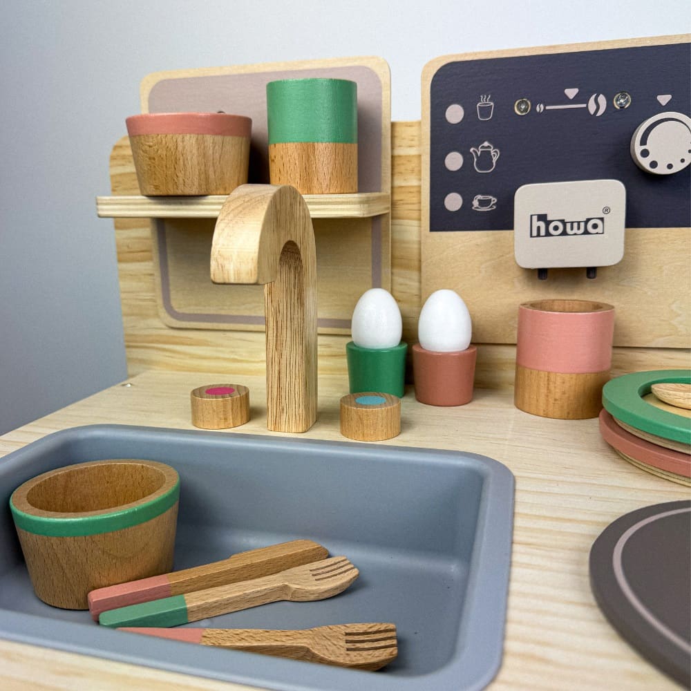 howa Spielgeschirr Set aus Holz für Kinder 18tlg 4897