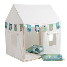 howa Bundle Kinderzelt Spielzelt Indoor mit Girlande und 2er Set Kissenbezüge "colorful blue" 85153