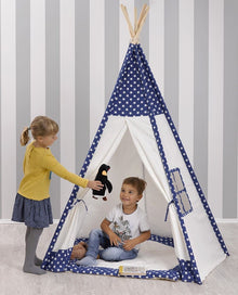 howa Kinderzelt Spielzelt Tipi "Stars" inkl. Bodenmatte blau, H185xB140xT120cm 8500