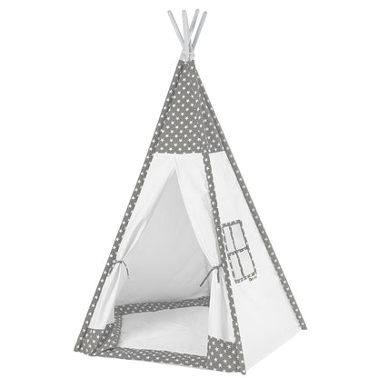 howa Kinderzelt Spielzelt Tipi "Stars" inkl. Bodenmatte grau, H185xB140xT120cm 8512