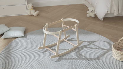 howa Puppenwiege aus Holz "miniflowers" mit herausnehmbarem Puppentragekorb 2360