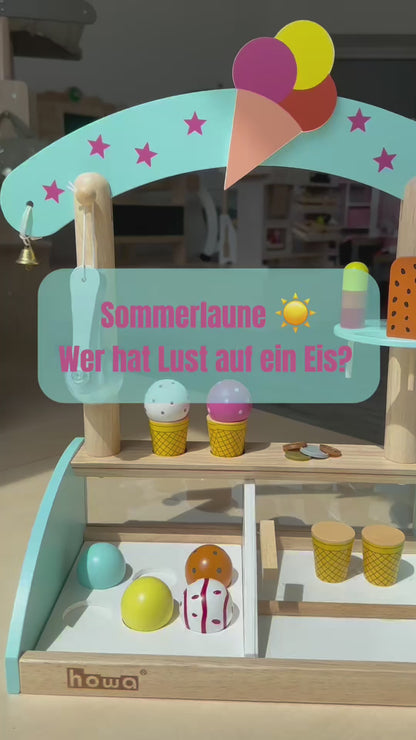 howa Kaufladen Eisstand Eisdiele aus Holz mit Zubehör 4861