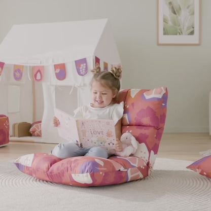 howa 2 in 1 Kindersessel + Kinderliege - Lehne 6 fach verstellbar "colorful red" 8603